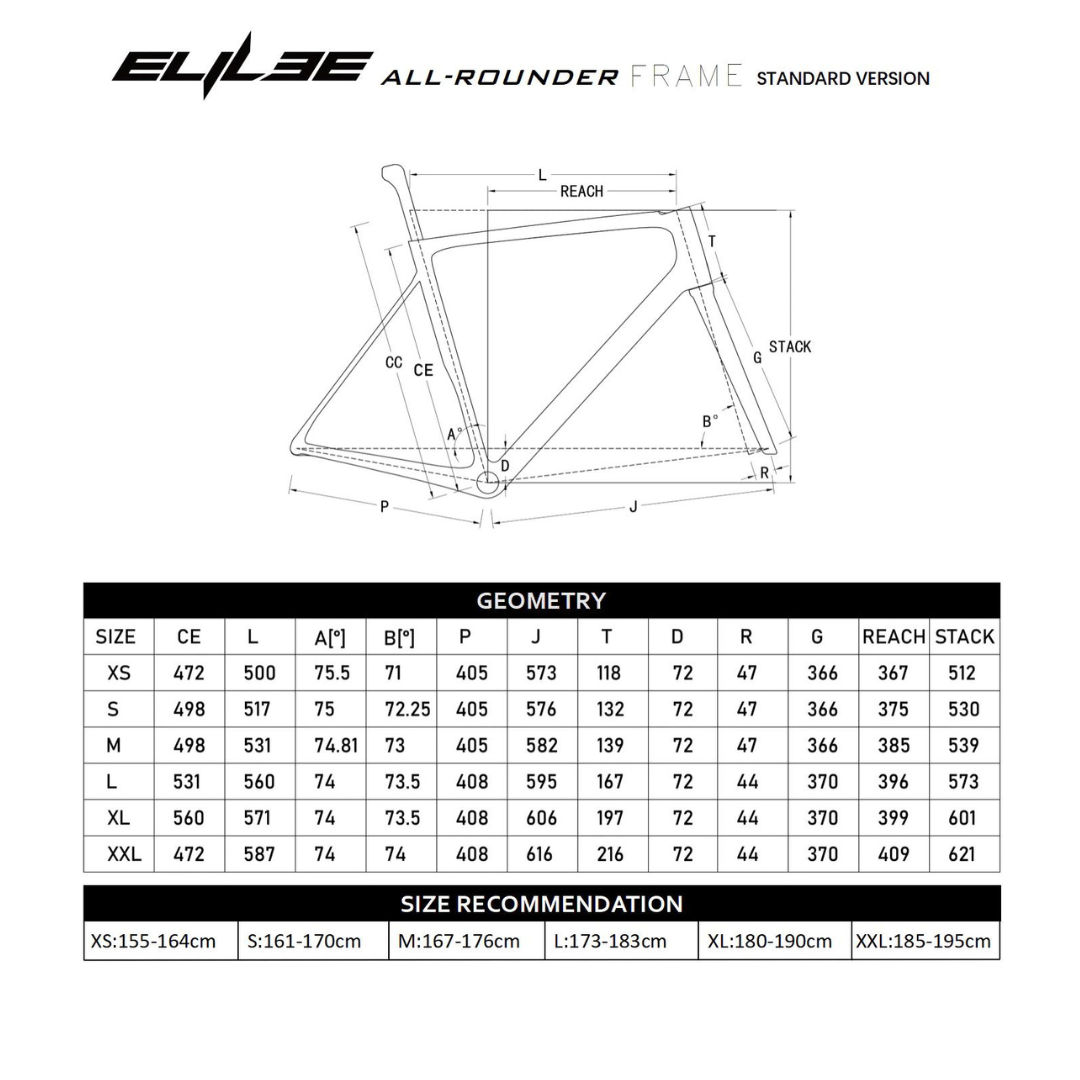 ELILEE / BLIZE Standard フレーム&ブレーキキット 105 Di2 R7170 マットブラック